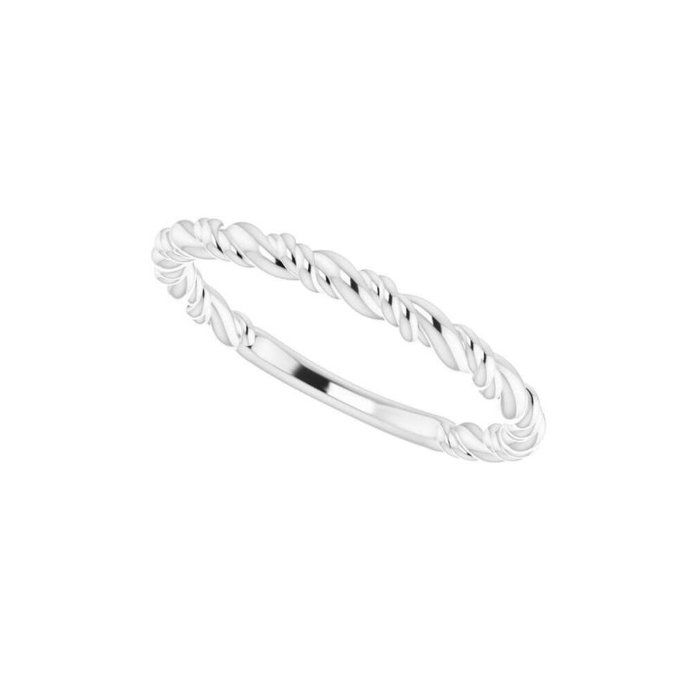 Platinum Stackable Rope Ring - Picture 4 of 5